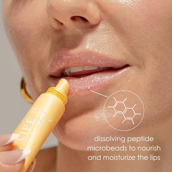 Koa Life Vitamin C Lip Treatment - Nourishing, Hydrating Lip Balm with Exfoliating Peptide Micro Beads, Anti-Aging, Repairs & Protects From Sun Damage, All Natural Ingredients - Citrus 10 G