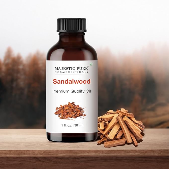 MAJESTIC PURE Sandalwood Essential Oil | 100% Pure and Natural Sandalwood Oil | Premium Grade Essential Oils for Hair Care, Home Diffusers, Skin, Aromatherapy, Massage and Humidifiers | 1 Fl Oz