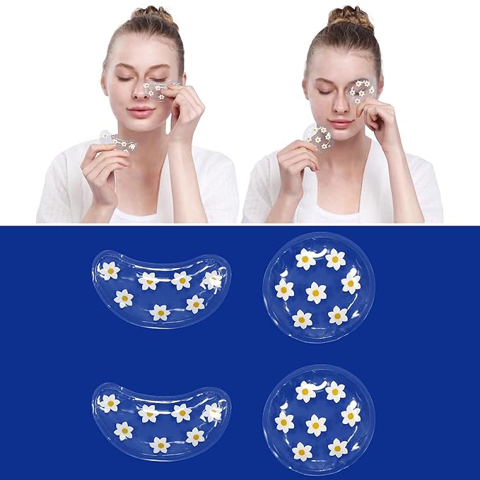 Gel Ice Pack Reusable Cooling Under Eye Pads and Patches, Hot Cold Treatment Pack for Redness,Pain Relief and Eye Relax