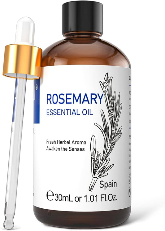HIQILI Rosemary Essential Oil, for Hair Growth, Scalp, Add to Shampoo & Conditioner, 100% Pure & Natural - 1 FI Oz
