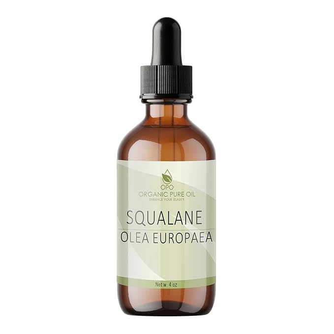 Squalane Oil - Pure, Refined, Plant-Derived, Non-GMO Squalene from Olives - 4 oz Glass & Dropper - Ultra Hydrating Carrier Facial Oil for Face, Skin, Hair, Body, Scalp & More - For All Skin Types