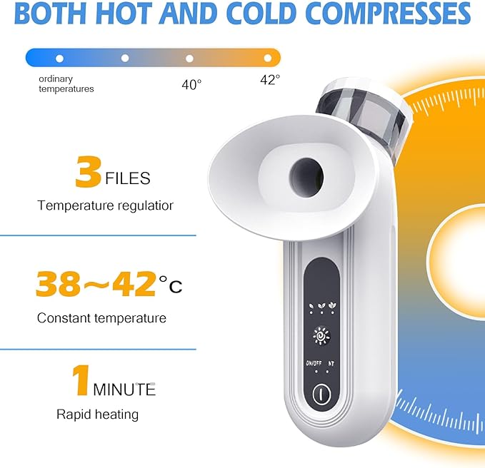 Portable Eye Mist Steam Sprayer for Dry Eye Relief, Heated Eye Mask, Mini Eye Moisturizing Cleaning Soothing Steamer for Moisturizing & Cleaning Eye Treatment