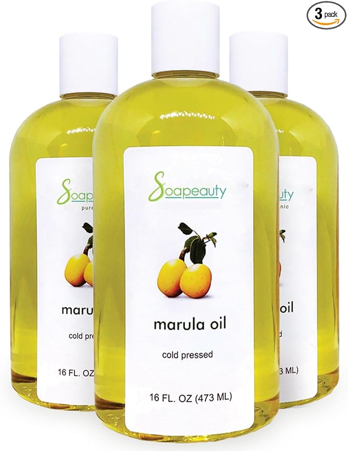 Soapeauty Marula Oil 100% Pure & Natural, Cold Pressed, Rich in Vitamin E & Omega Fatty Acids | Best for Skin, Hair, Face, Nails, and Soap Making | 48 fl oz (3 * 16 fl oz)