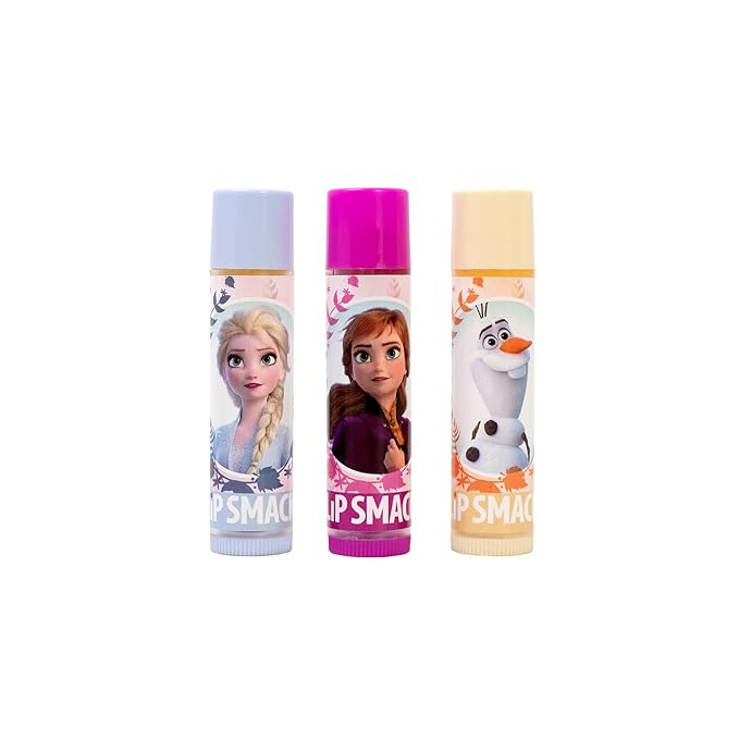 Lip Smackers Disney Frozen 2 Flavored Lip Balm Trio, Mythical Juniper, Vanilla Snow-it-all, Optimistic Berry, Set of 3, Clear, For Kids, Men, Women (Pack of 2)