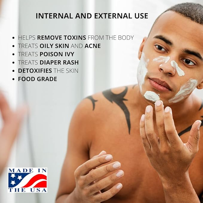 SMART SOLUTIONS Calcium Bentonite Clay Food Grade, 5 lb Pure Indian Healing Clay - All Natural for Internal and External Use | DIY Facial Treatments, Deodorants, Hair Masks