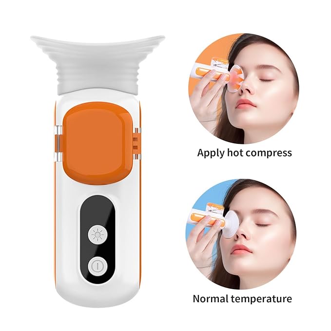 Heated Nano Eye Mist Sprayer, Portable Eye Mister with 45℃-65℃ Warm Compress Moist Heat for Relief Fatigue Dry Eyes, Eye Drops Tool, Rechargeable Electric Eye Steamer for Eyelid,Eye Skin SPA