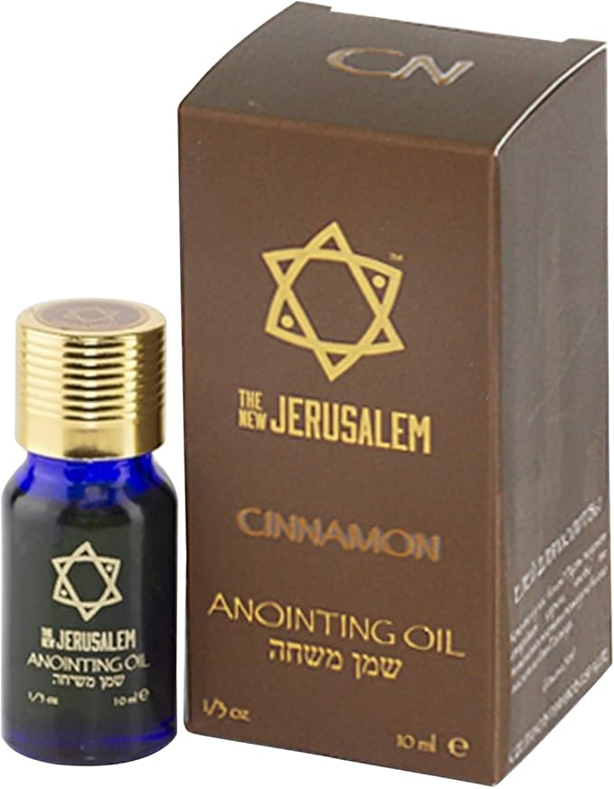 Cinammon Anointing Oil from Israel, Holy Spiritual Oils Bottles from Jerusalem Blessed, Handmade with Natural Ingredients and Blessed for Wedding Ceremony, Religious Use, 0.34 Fl Oz