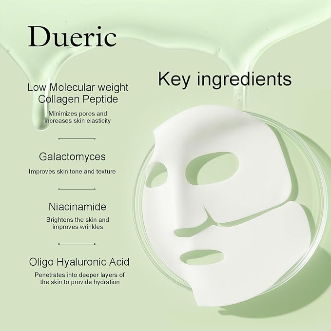 Bio-Collagen Face Mask – Hydrating, Firming, Anti-Aging Treatment for Wrinkle Reduction, Pore Minimizing & Youthful Skin – Like Korean Collagen Sheet Mask for All Skin Types 34g x4ea