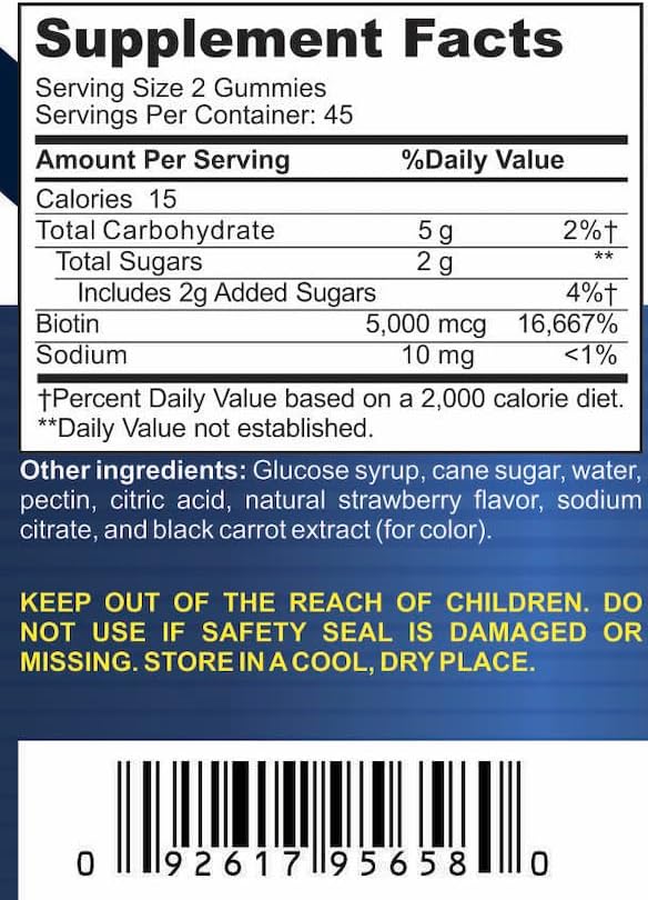 Bariatric Expert Biotin Vitamin – Fast-Melting Dietary Supplement for Adults Post Bariatric Surgery, 90 Count