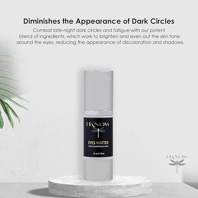 IKNOW EYES MATTER Instant Smoothing Eye Serum, Rapid Wrinkle Reducer, Rejuvenating, Brightening Treatment for Fine Lines, Puffiness & Dark Circles, (1oz)