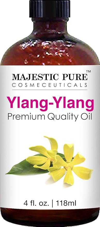 MAJESTIC PURE Ylang Ylang Essential Oil | 100% Pure and Natural Ylang Ylang Oil | Premium Grade Essential Oils for Hair Care, Home Diffusers, Skin, Aromatherapy, Massage and Humidifiers | 4 Fl Oz