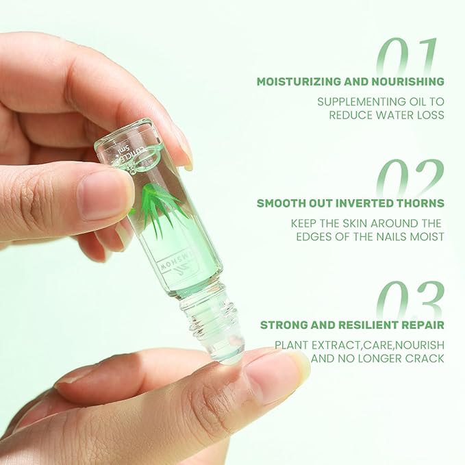 6Pcs Cuticle Oil set Nail Revitalize Oils For Growth And Strength, Cuticle Remover - Nails Strengthener - Cuticle Softener, Finger Edge Oil Nourishes (0.17 fl.oz/5ml Rollerball)