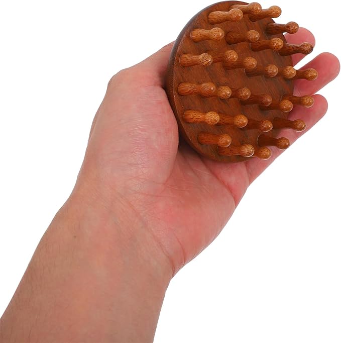 Sandalwood Small Massage Comb and Hair Brush - Scalp Massager, Hair Detangler, and Styling Tool for Natural Hair