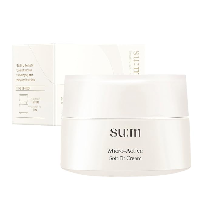 SU:M Micro-Active Soft Fit Cream (1.67 fl oz) - Deep Hydration for Elasticty, Sensitive Skin. Korean Skin Care. Peptides, Fermented Nutrients.