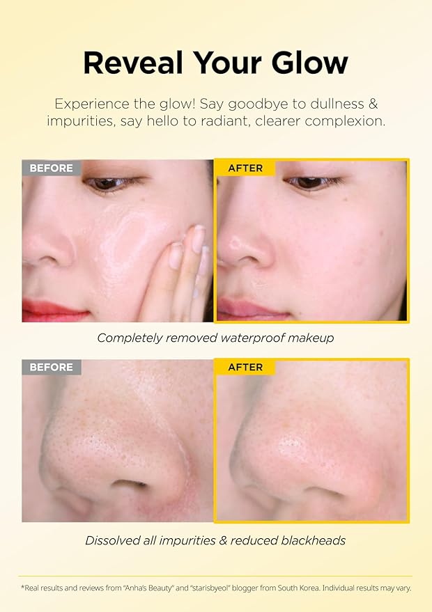 Hanskin PHA Pore Cleansing Oil and Cleansing Balm, Sample Trial Size, Travel Size Mini Makeup Remover Set, Gentle Blackhead Cleanser for Sensitive Skin [30 ml/Pack of 2] + [8g/Balm]