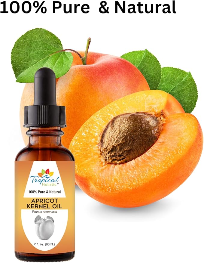 100% Pure Organic Apricot Kernel Oil, 2 oz - Natural Cold-Pressed Apricot Seed Oil from Turkey - Ideal for Massage, Skincare, Hair, Body, Aromatherapy for Men & Women