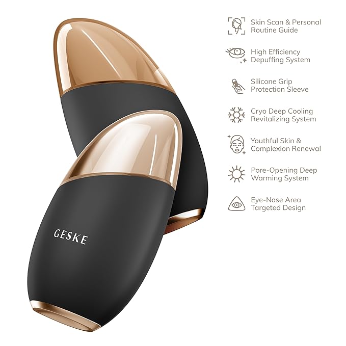 SmartAppGuided™ Cool & Warm Eye & Face Massager | 7 in 1 | Multi Massager | Face & Neck | Battery-free Cooling & Warming | Firms, Relaxes & De-Puffs Skin | Eye-Nose Area Targeted Design