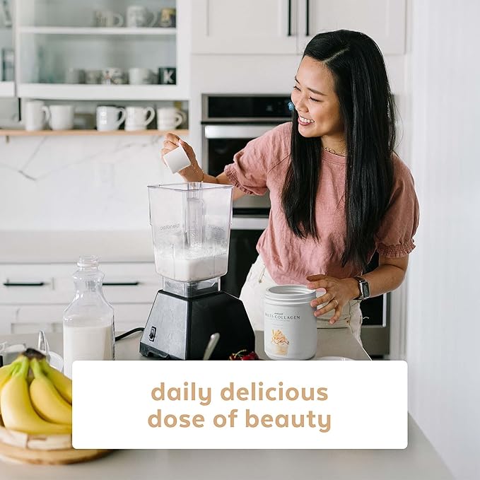 Delicious Vanilla Shake Collagen Protein Powder Mix | 5 Types 1,2,3,5 & 10 of Collagen in one Mix | Zero Sugar Formula | Hair, Skin and Joint Formula