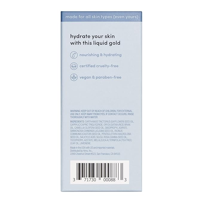 hers Effortless Glow Face Oil - Anti Aging Facial Oil for Glowing Skin - Softens, Hydrates, Smoothes Wrinkles - Contains Jojoba Oil, Tea Tree Oil, Rosehip - 1 fl Oz