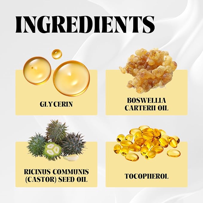 Eye Roller for Puffy Eyes, Castor Oil and Frankincense Eye Roller for Dark Circles, and Wrinkles, Anti Aging Eye Serum Cream, Glass Bottle, 2 PCS