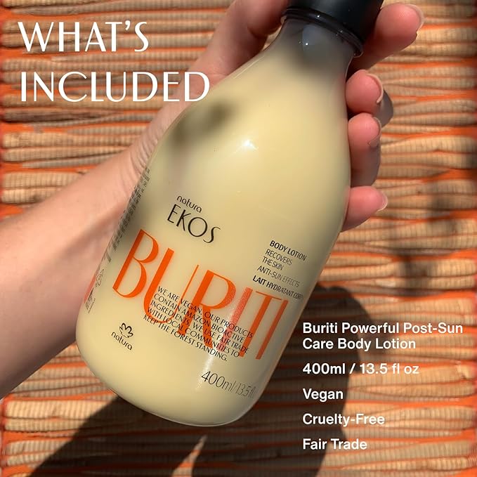 natura - Ekos Buriti Recovery Body Lotion - Skin Protection & Recovery from Sun Exposure Damage - Hydrating - Vegan Skin Care - Brazilian Beauty Secrets - Self Care & Body Care - 13.5 fl oz (400ml)