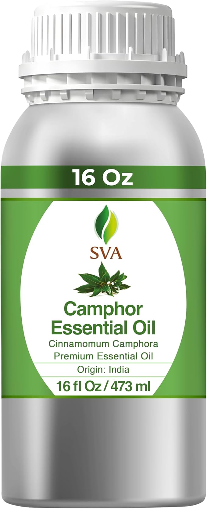 SVA Camphor Essential Oil – 16 Fl Oz – 100% Natural Camphor Oil - for Diffuser, Hair Care, Face, Skin Care, Aromatherapy, Scalp and Body Massage, Soap and Candle Making