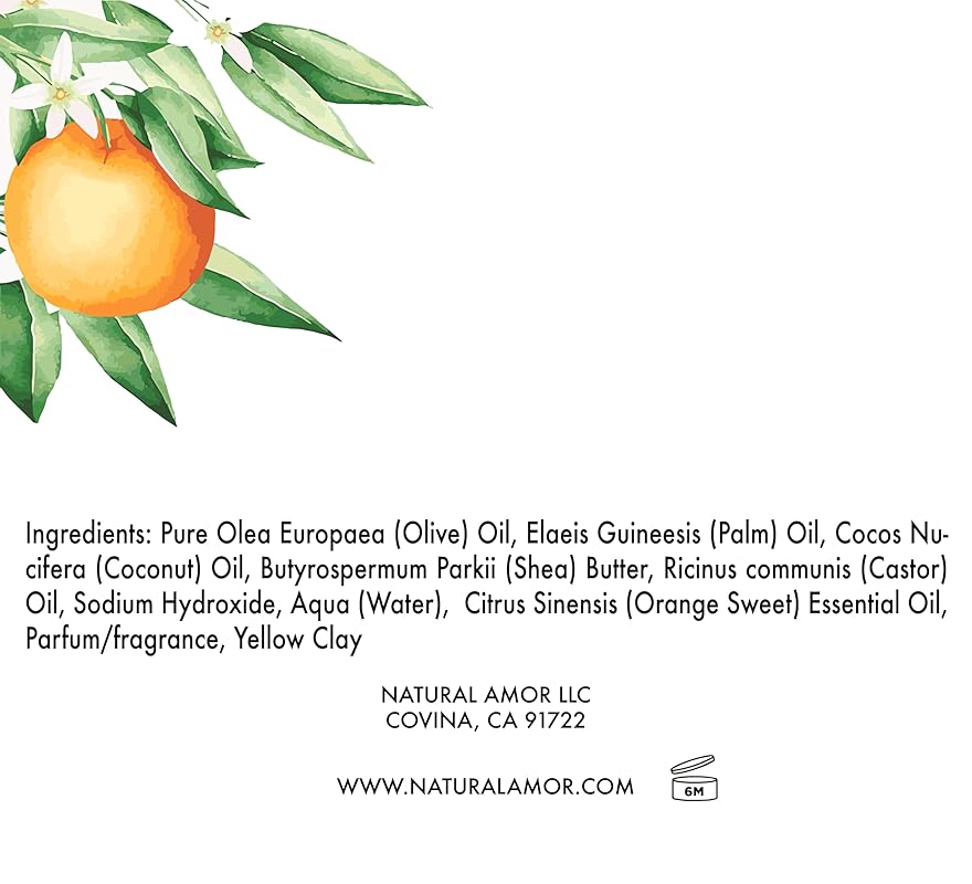 Natural Amor Citrus Handmade Bath Body Gift Set,4pcs Self Care Gift for Women,Includes Soap Bar, Bath Bomb, Clay Mask, Body Butter- Thank you Gift for Pampering