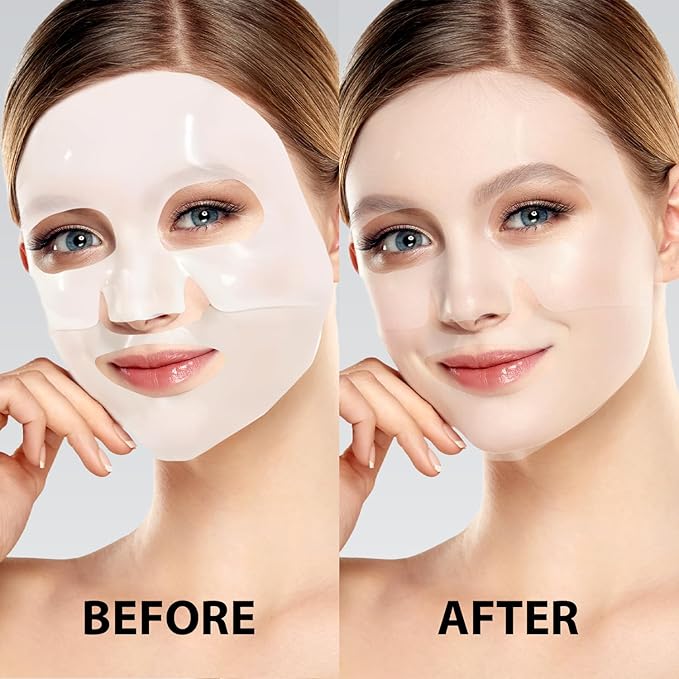IREV Bio-Collagen Face Mask Deep Overnight Hydrating Face Mask for Wrinkles Selfcare Sheet Skin Care Facial Treatments & Masks for Women Firming and Moisturizing Elasticity Anti-Wrinkle 4 Pack