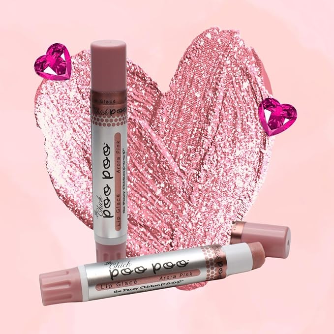 100% Natural Moisturizing Lip Gloss, La Chick Poo Poo Lip Shimmer with Mineral Coloring, Combo (Mauve, Nude, Pink), 3-Tubes