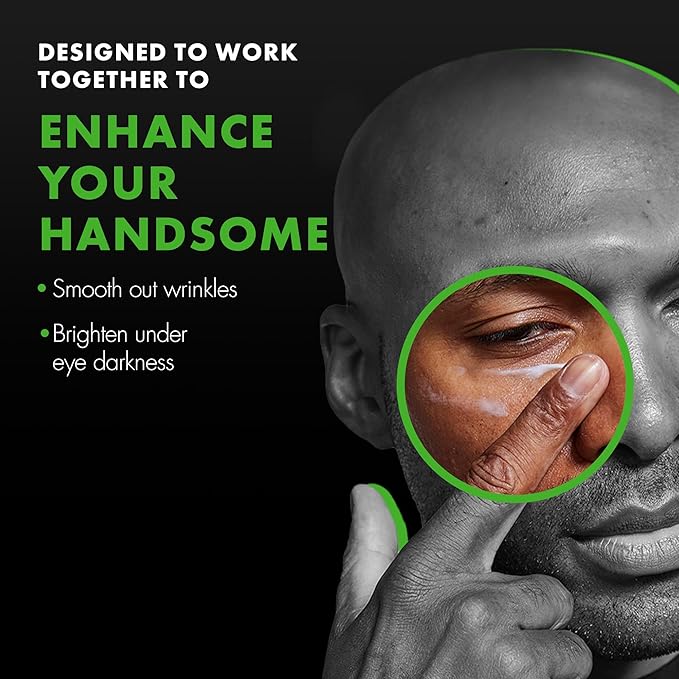 Tiege Hanley Eye Cream & Face Serum Set, Advanced Anti-Aging Bundle - Dark Circle & Under Eye Cream for Puffiness & Bags - Firms, Plumps, Hydrates, & Repairs Skin - Eye Wrinkle Cream for Men