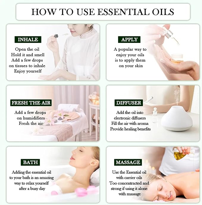 9PCS Essential Oils Gift Set, 10ml/0.33fl.oz Scented Oils for Soap, Candle Making, Premium Quality Essential Oils for Diffuser, Humidifier, Massage