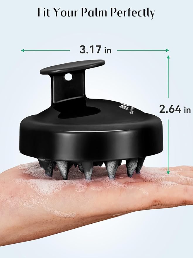 HEETA Scalp Massager Hair Growth 2-Pack, Soft Silicone Scalp Scrubber Shampoo Brush for Exfoliation Dandruff Removal Head Massage Stress Relax, Wet & Dry Use for Women Men Thick Thin Curly Hair Care