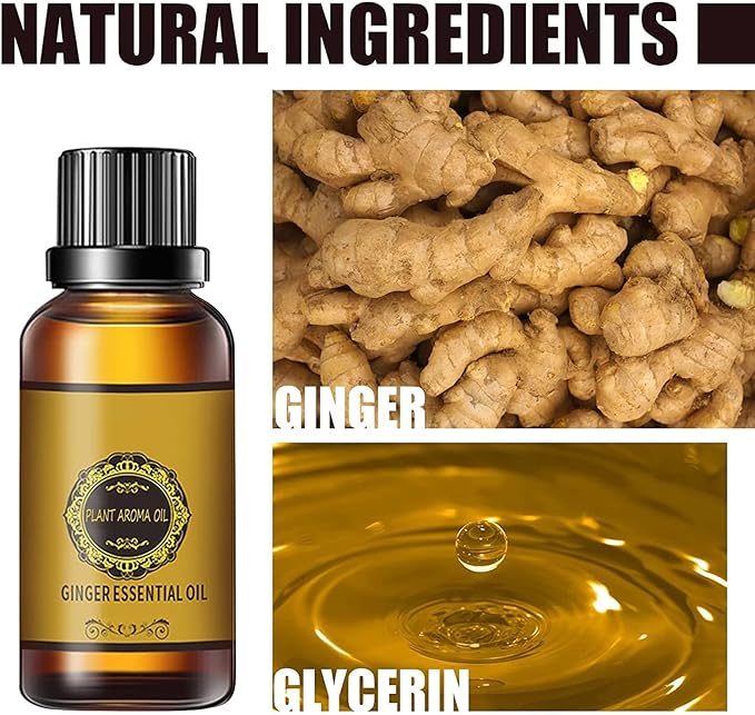 5 Bottle Abdominal Drainage Ginger Oil,Belly Drainage Belly Off Massage Oil Massage Liquid