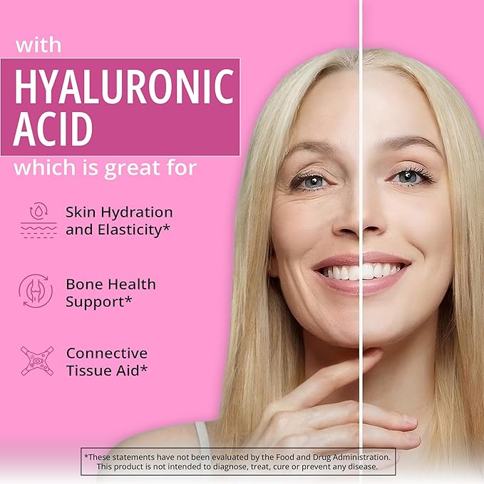 Vegan Collagen Builder w/ Hyaluronic Acid – Hair Skin and Nails Vitamins for Youthful Glow | Keratin & Elastin Booster | Bones, Cartilage, Tendons | Vitamin A, L-Lysine | Vegetarian | Non-GMO, 60 Ct