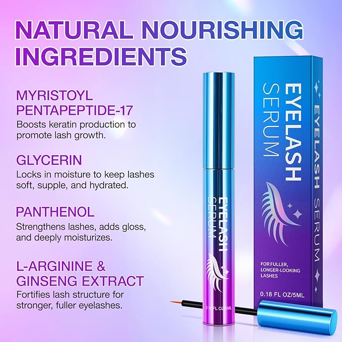 Lash Serum - Rapid Eyelash Growth Serum,eyelash serum,Enhancing Growth Thickness,Boost Thicker, Fuller, and Longer Lashes 5ml