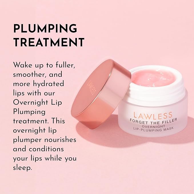 Forget the Filler Lip Mask - Sweet Dreams - Premium Overnight Lip Plumping Treatment with Natural Ingredients Designed to Plump, Hydrate, and Smooth Lips - 0.28 oz