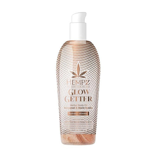 Hempz Glow Getter, Hydrating Body Oil with Shimmer 6.76 oz.