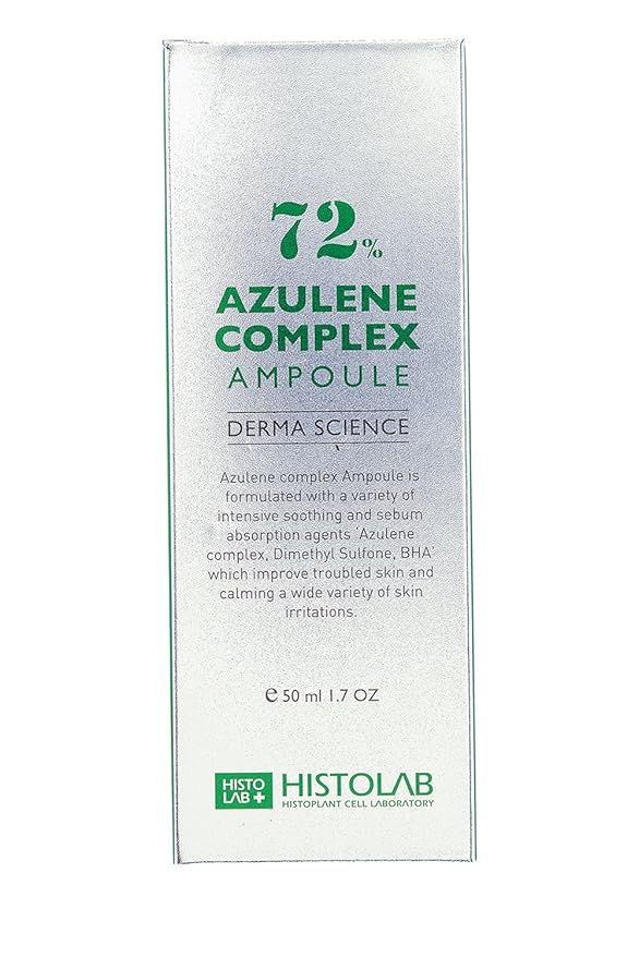 72% Azulene Complex Korean Beauty Facial Serum – Soothing & Sebum Control Ampoule for Acne & Oily Skin – Reduces Redness, Swelling & Irritations – Infused with Tea Tree Oil