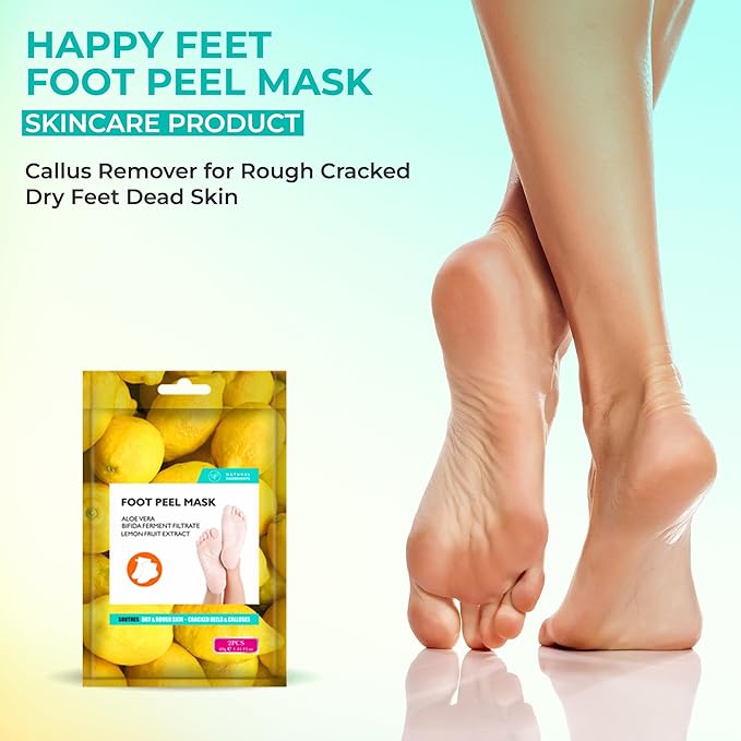 Happy Feet Foot Peel Mask, 03 Packs Original Exfoliant Foot Peel Mask, Callus Remover for Rough Cracked Dry Feet Dead Skin, Gift for Mom Dad