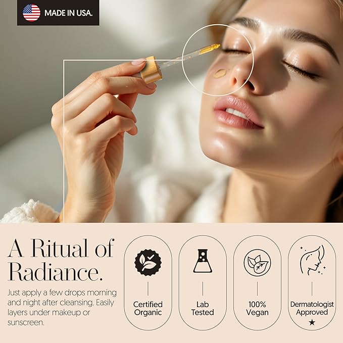 Hydrating Face Oil & Under-Eye for Women & Men – Organic Tsubaki, Calendula, Vitamin E Jojoba Oil & Rice Bran for Glowy Skin, Even Skin Tone & Dark Spots – Anti Aging Serum by Finally