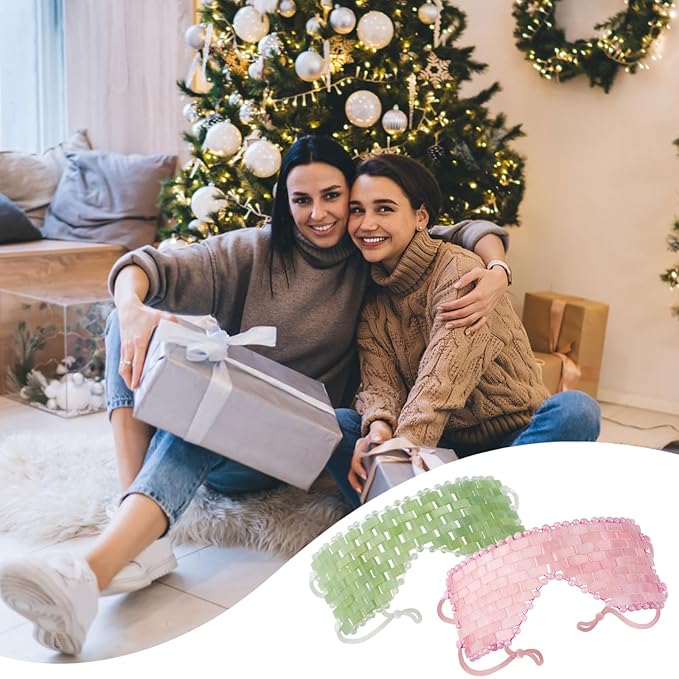 Jade Eye Mask, Facial Cooling Mask with 100% Real Jade for Hot & Cold Therapy to Reduce Wrinkles, Puffiness, Migraines, and Anti-Aging