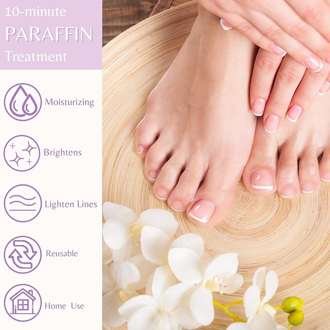 10-Minute Paraffin Hand & Foot Treatments, Self Contained Paraffin Wax Gloves and Booties Set for Intensive Hydration At Home (Honey)