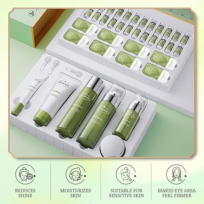 38 PCS Moisturizing Skin Care Set Gentle Skin | Complete Skincare Beauty Skin Care Kit Gift Sets & Kits with Cleanser, Toner, Lotion, Essence, Face Cream, Eye Cream for Women Girl Gifts