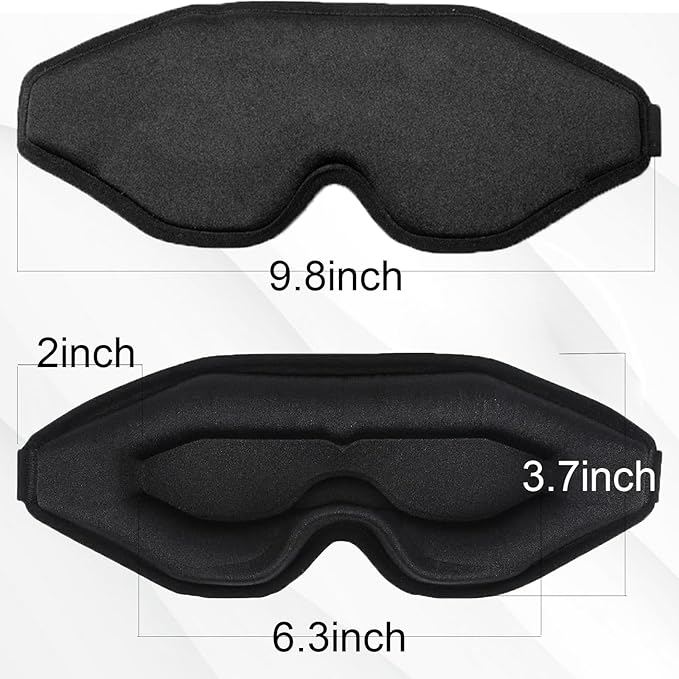 Eye Mask for Lash Extensions, Sleep Mask for Side Sleeper, Eyelash Sleeping Mask for Extensions,100% Block Out Light Sleeping Eye Mask for Women Men ,3D Sleeping Mask Adjustable Strap Ear Plugs