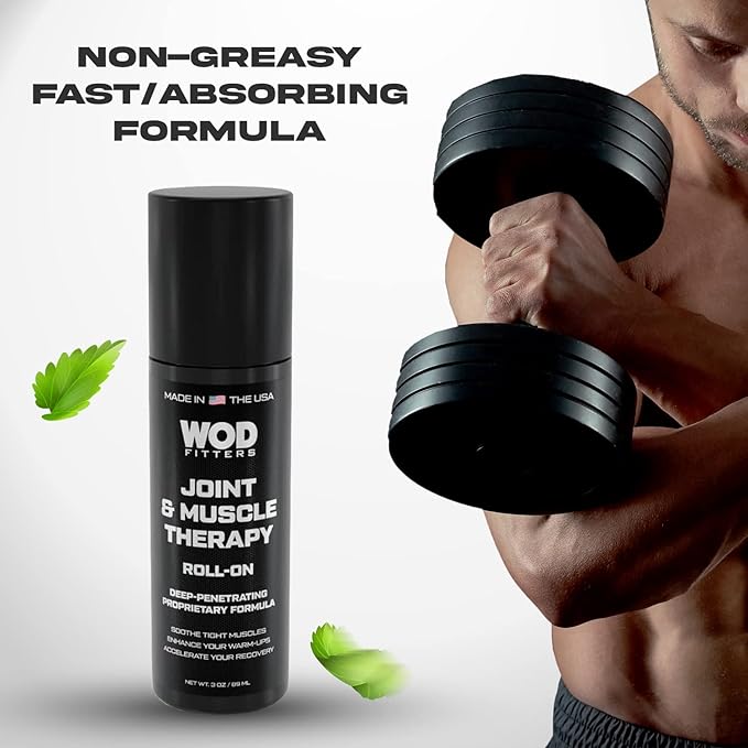 WODFitters Joint & Muscle Therapy Roll On - 3 oz - Premium Recovery Formula for HIPS Knees Hands Feet (3 oz)