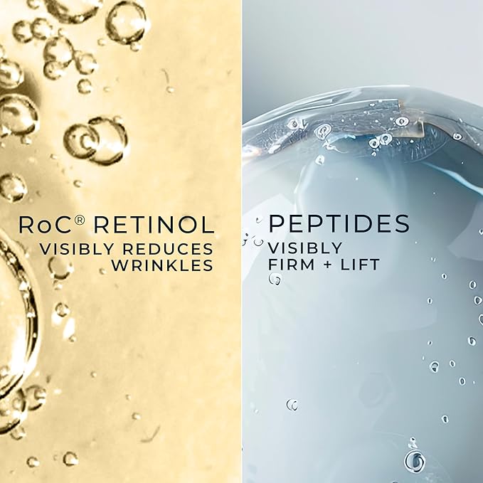 RoC Derm Correxion Dual Eye Cream with Advanced Retinol + Peptides for Puffy Eyes and Dark Circles, (.68 oz) with Retinol Eye Cream Packette