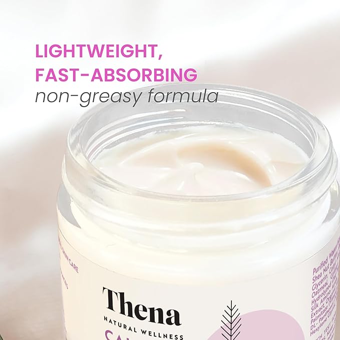 THENA CALM Face Moisturizer Cream Organic & Natural Skin Care, Ultra Hydrating With Hyaluronic Acid & Lavender Plant-based Skincare Anti aging Face Cream Dry Skin Facial Moisturizer For Women Men