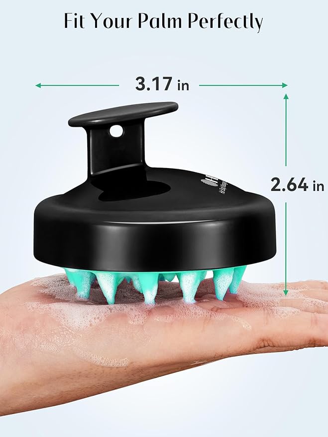 HEETA Scalp Massager Hair Growth 2-Pack, Soft Silicone Scalp Scrubber Shampoo Brush for Exfoliation Dandruff Removal Head Massage Stress Relax, Wet & Dry Use for Women Men Thick Thin Curly Hair Care