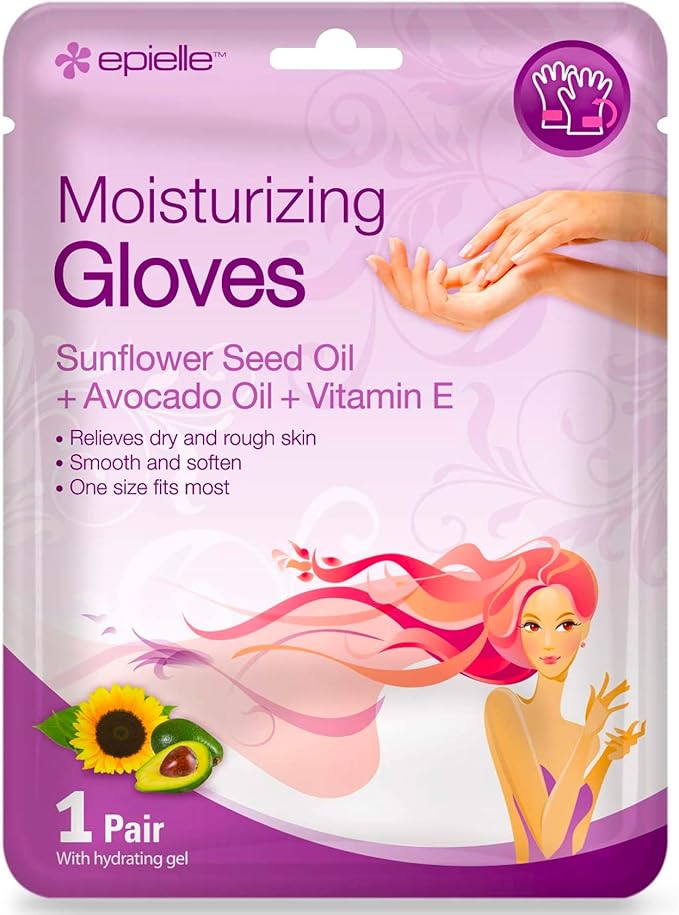 Epielle Hydrating & Moisturizing Gloves & Socks Combo, 12 Pairs Hand and Foot Masks for Dry Hands and Dry, Cracked Heels, Easter Gifts, Mother's Day Gifts, Teacher's Appreciation