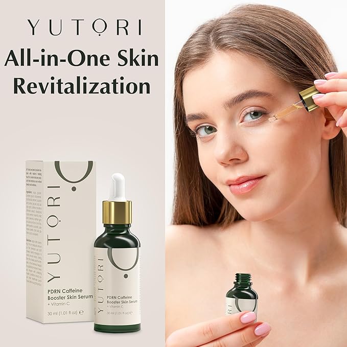 Yutori PDRN Serum with Caffeine Booster - Plant Based Antiaging Skin Serum, Lifting Visibly for Wrinkle Care, Anti-aging, Hydrating, Natural Glow and Face Toner for All Skin Types, 1.01fl (30ml)